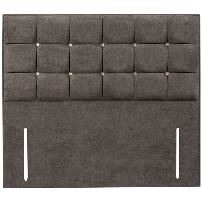 Glamour Upholstered Panel Headboard, King Size (5'), Charcoal, Velvet