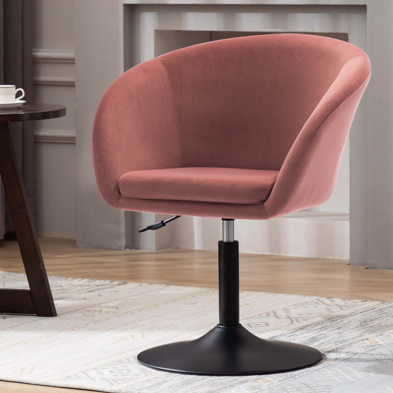 Velvet Swivel Barrel Chair, Pink