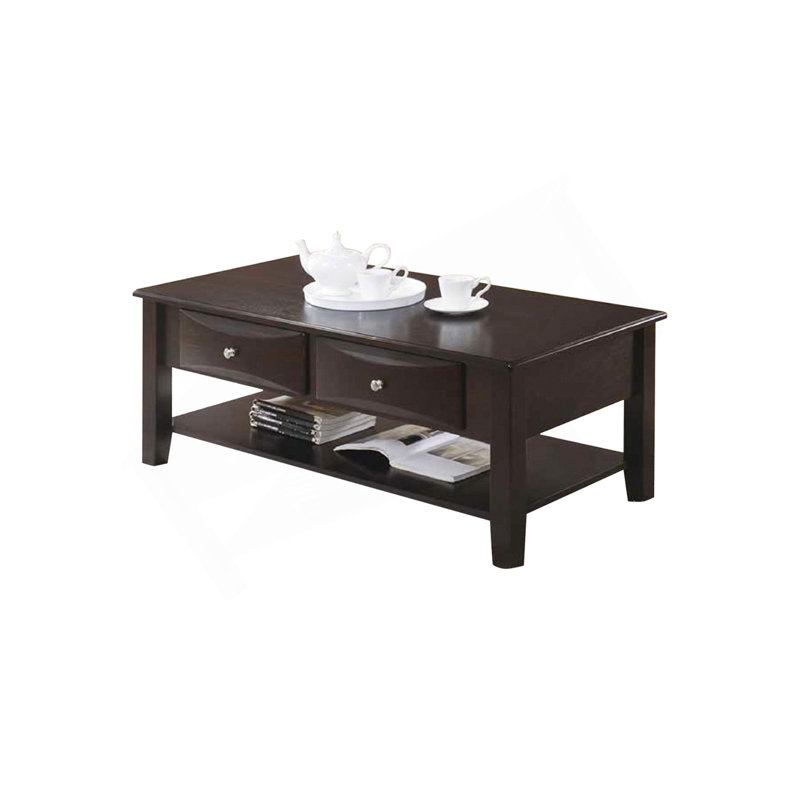 Table basse à deux tiroirs en brun