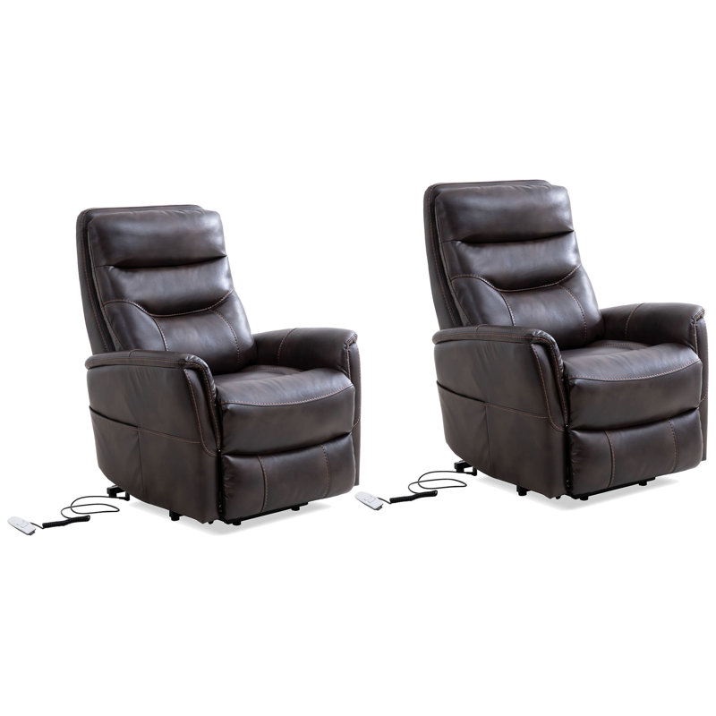 Ensemble de deux fauteuils inclinables avec repose-tête articulé 31,5 "Akeelah, Truffe