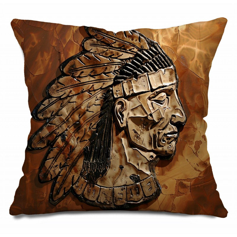 Coussin Trendy, Noir / beige / miel, H 26 po x l 26 po