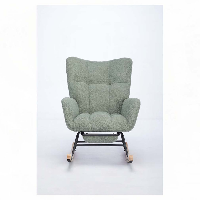 Teddy Fabric Rocking Chair, Green