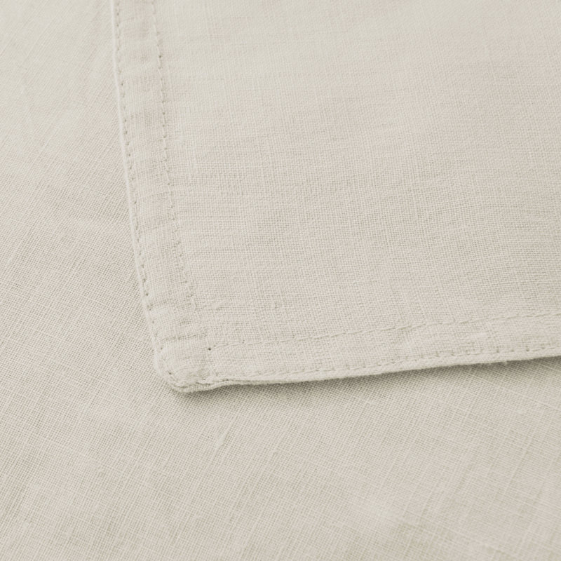 Light Taupe Linen Blend Queen Duvet Cover Set with Pillow Shams