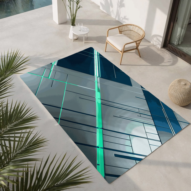 Tapis intérieur et extérieur Etherial Glow, Rectangle 1 pi 6 po x 2 pi 6 po