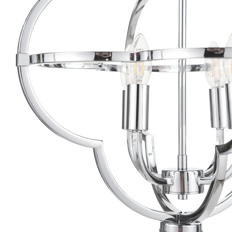 Amine 4 - Light Geometric Chandelier, Chrome