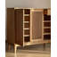 Armoire à chaussures en bois massif de style japonais avec porte à lattes ventilée