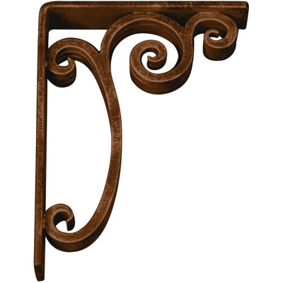 2"W x 7 1/2"D x 10"H Avery Wrought Iron Bracket, (Triple center brace), Antiqued Bronze