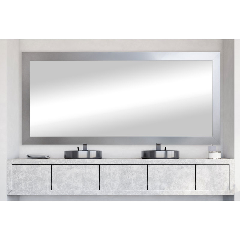 Miroir de salle de bain Glam, 35,5 po x 49 po, Argent tourbillonnant