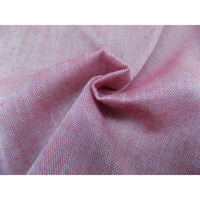 Pearce Polyester Semi Sheer Curtain Single Panel, 145cm Width x 132cm Drop, Dark pink