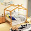 Structure de lit double en bois avec deux tiroirs et une bibliothèque pour les enfants ou la chambre d'amis