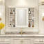 Bathroom Mirror Cabinet - Versatile Storage Solution Beige Cream 35.51'' X 28.07' Modern Concealed Privacy