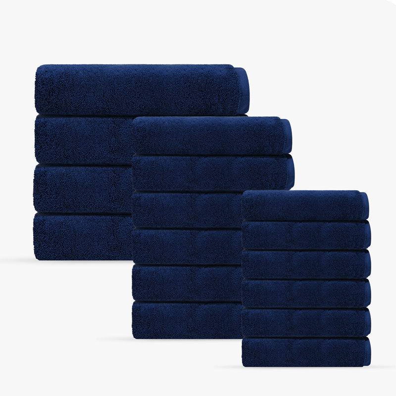Ensemble de serviettes turques Mac 16 pièces, Bleu marine