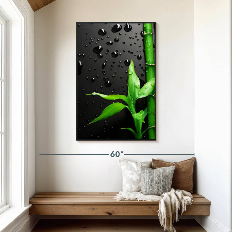 Bamboo Stick, 31" X 46", Floating Frame Black