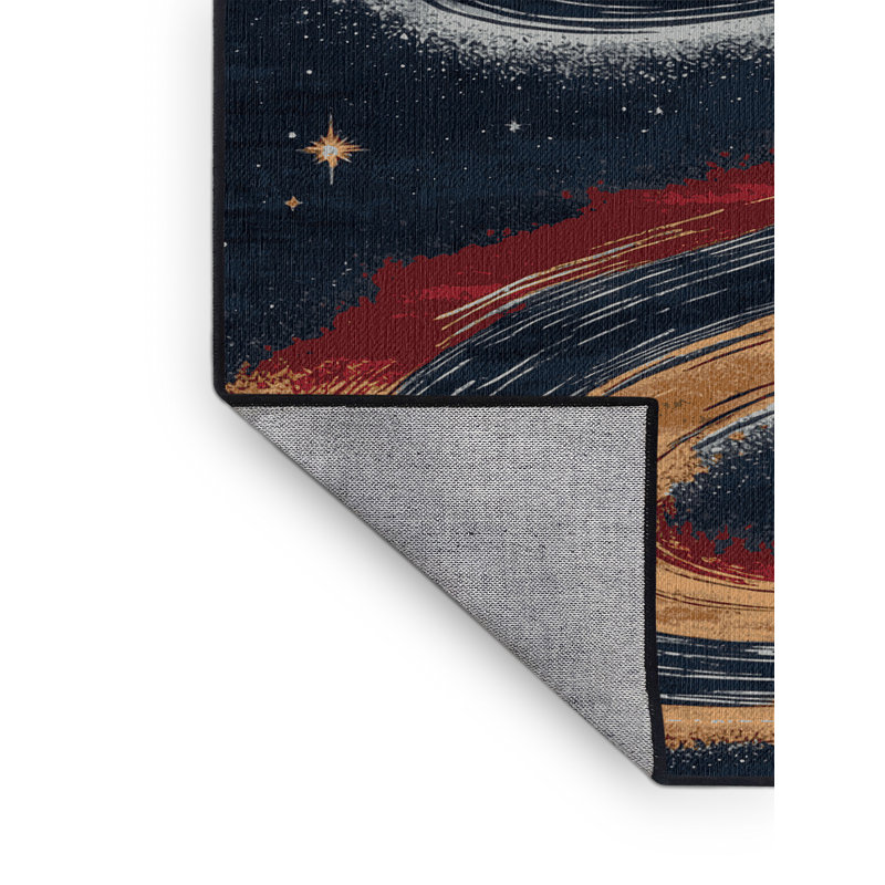 Machine Washable Space Gray Area Rug, Rectangle 5' x 7'