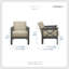 Fauteuil d'appoint Mid-Century moderne de 27,5 po avec revêtement en tissu texturé Coosa de Coosa-292665617