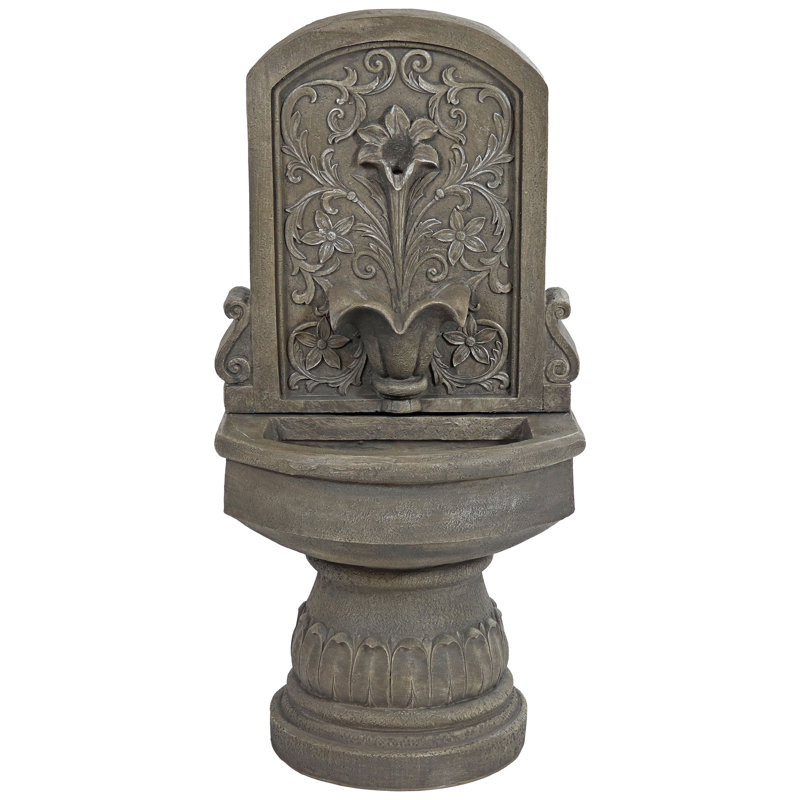 Norene Weather-Resistant Flat Back Wall Fountain with Light