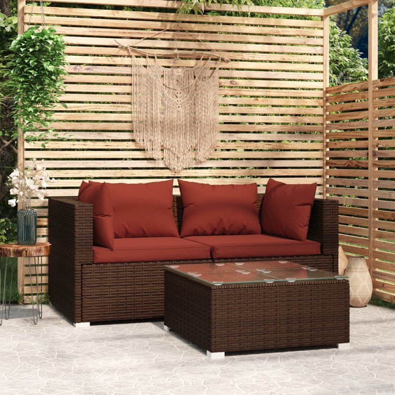 Ensemble de salon de jardin modulaire en rotin PE