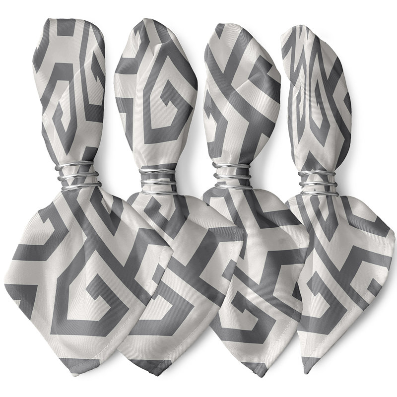 Ensemble de serviettes 4 pièces, L 18 po x L 18 po, Gris