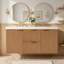 Meuble-lavabo double avec portes à fermeture en douceur et tiroirs divisés