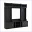Rangement moderne 4 en 1 avec banc, portemanteau et ampoule Hall Tree Casiers à chaussures, noir | Panneau de particules-269227934