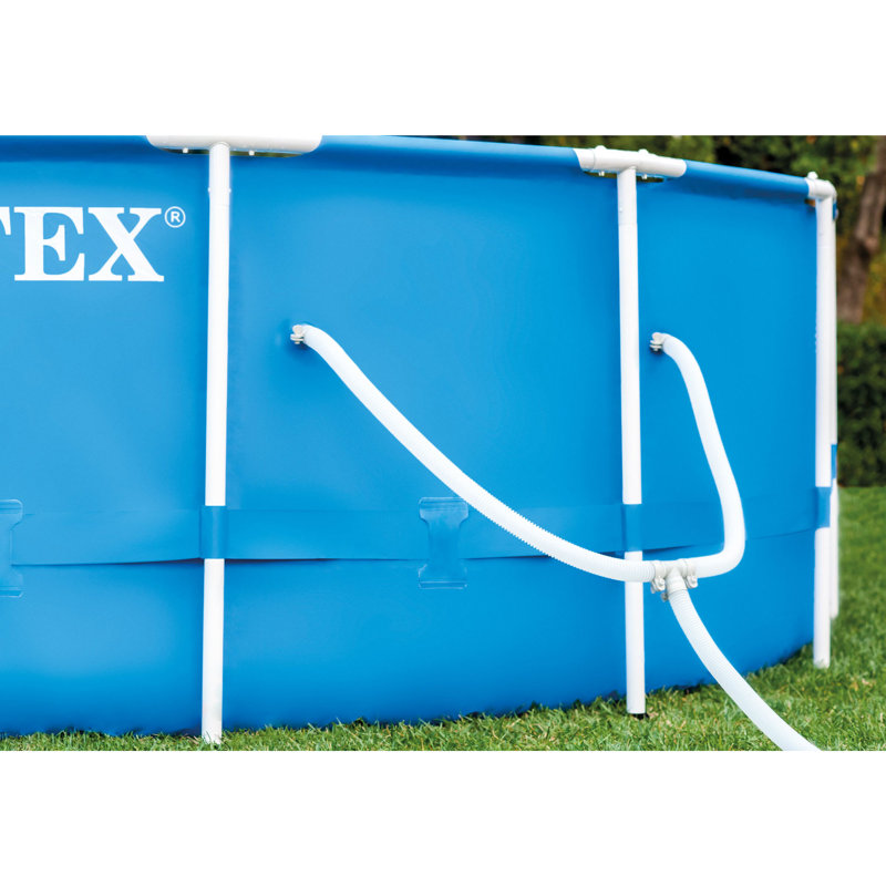 Intex 12' Pool Cover w/ 12 x 2.5 Ft Metal Frame Pool w/ Intex Filters (6 Pack)