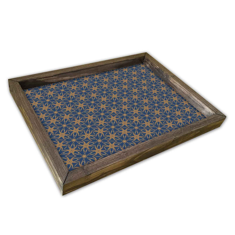 Elegant Serving Tray, 100% MDF & Pine Wood Frame, 11.8 x 15.7 inches | Durable 2.7mm Thickness, Perfect for Home Entertaining & Breakfast in Bed | Stylish Design, Lightweight & Easy to Clean