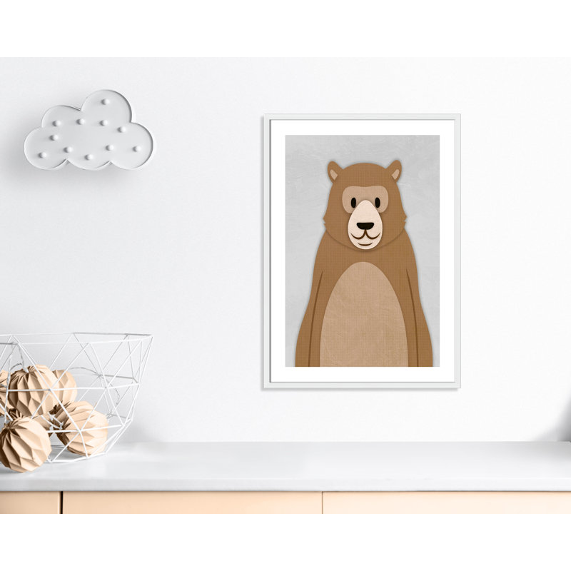 Adhésif décoratif Cheery Bear, 34.5" H x 24.5" W x 1.18" D, Encadré de boîte blanc