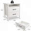 Table de chevet 2 tiroirs avec rangement 23,2 po, blanc-1767460511