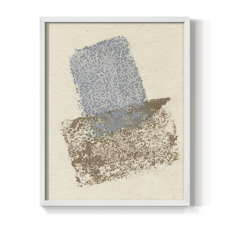 Impression encadrée embellie Scrim II - bois massif, Blanc, H 14 po x l 11 po