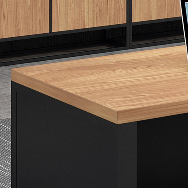 Bureau de direction en bois massif avec tiroirs Burlywood, Oui, 29.53"H*70.87"W*59.06"D