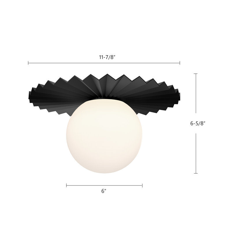 Plafonnier encastré 1 lumière Laki, Or brossé, H 6,63 po x l 11,88 po x P 11,88 po