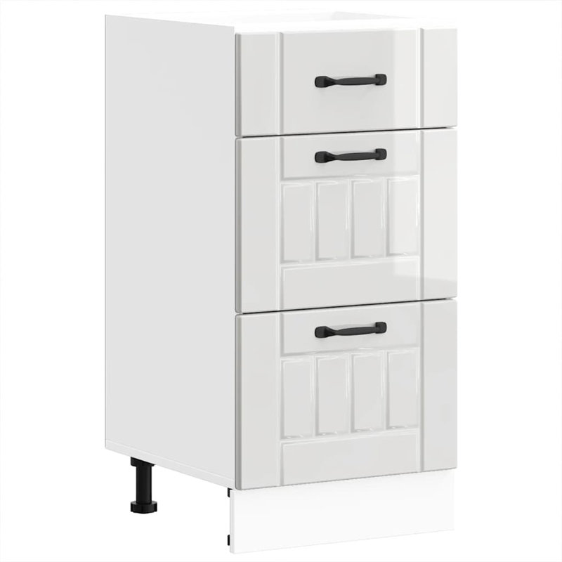 Pieds réglables en bois d'ingénierie vidaXL, Blanc très luisant, H 32,1 po x l 15,7 po x P 18,1 po