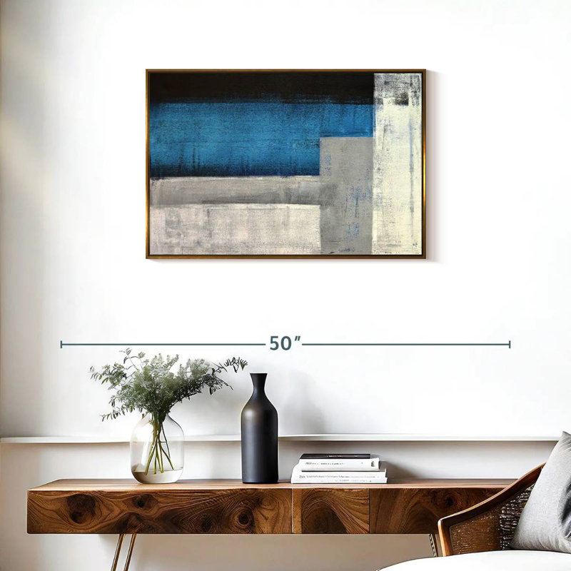 Moderne Carlo, Cadre flottant doré, 31 po x 21 po