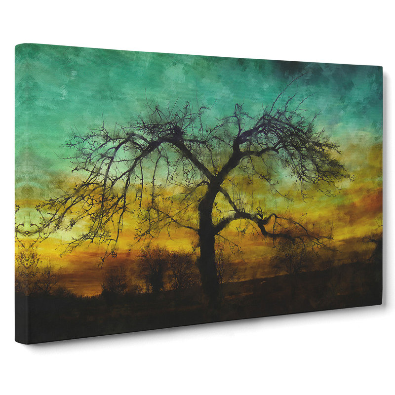 Tree At Sunset Vol.4 - Wrapped Canvas, 40cm H x 60cm W x 3cm D