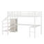 Lit mezzanine avec bureau en L et port USB, garde-robe, tablette et DEL-1801363369