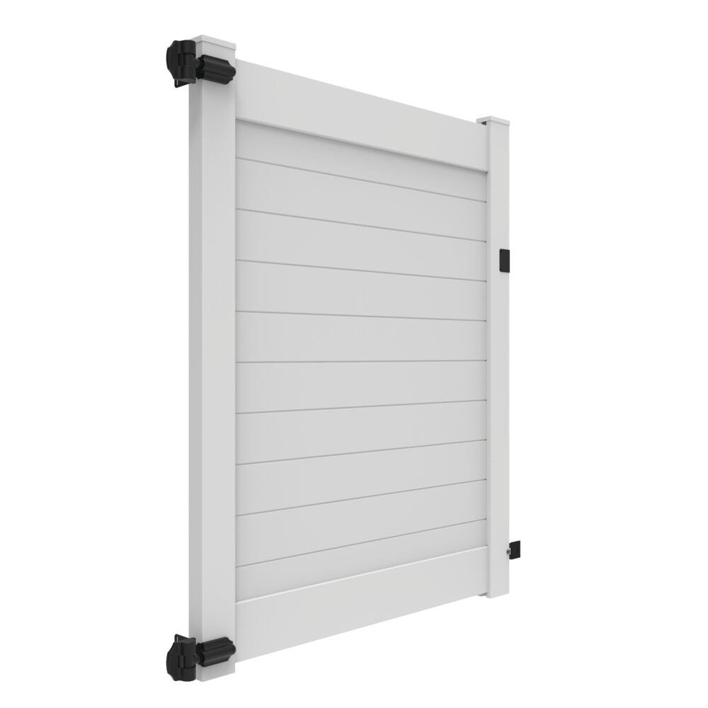 Horizontal Fence White Vinyl Privacy Gate Barrette Outdoor Living