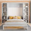 Lit escamotable en pin massif blanc avec bureau pliable et rangement pour bibliothèque, armoire de lit murale peu encombrante avec support en lattes de bois pour le bureau à domicile ou la chambre d'amis-1963838260-1976155769