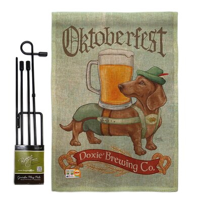 Doxie Brewing Co. 2-Sided Burlap 19 x 13 in. Garden Flag -  Breeze Decor, BD-PT-GS-110099-IP-DB-D-US18-WA