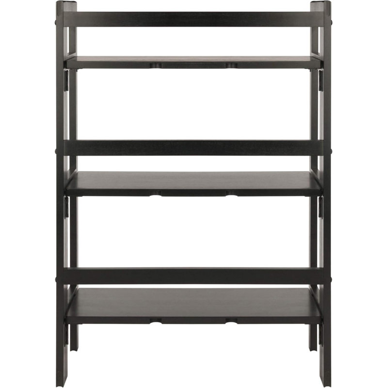 3-Tier Stackable Folding Wood Shelving Unit For Books And Display, Space-Saving Storage Solution