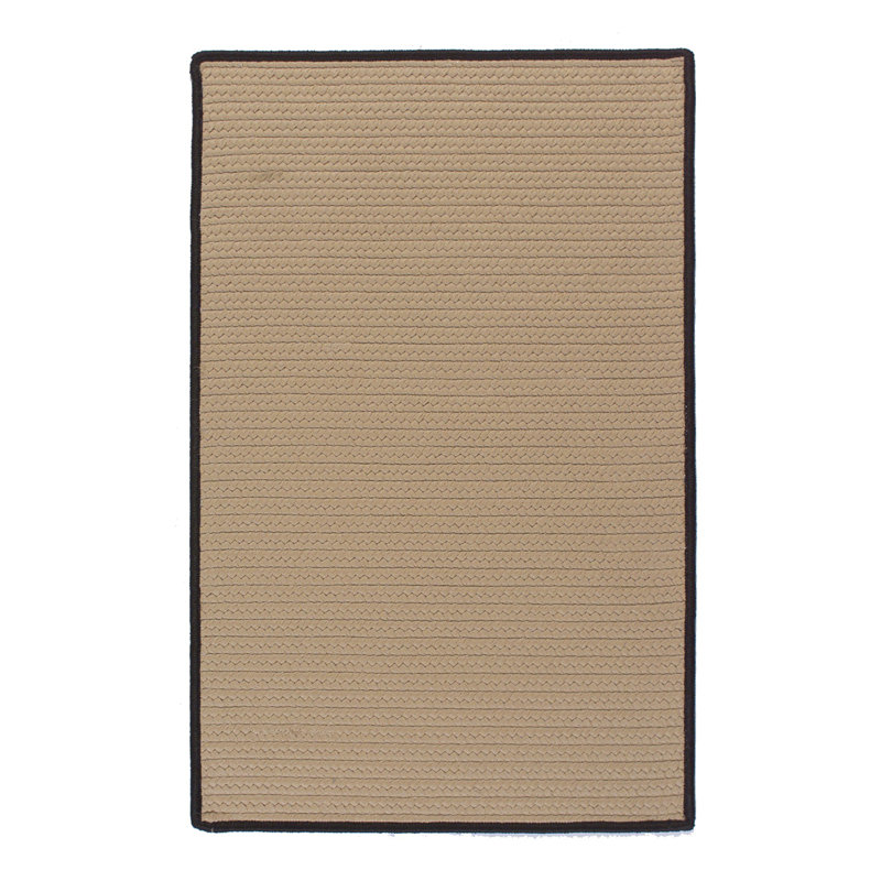 Tapis noir/beige tressé Munich, Rectangle 3 pi 6 po x 5 pi 6 po
