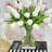 Ivory Tulips 30-stem Tall Vase Arrangement