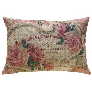  French Roses Linen Throw Pillow