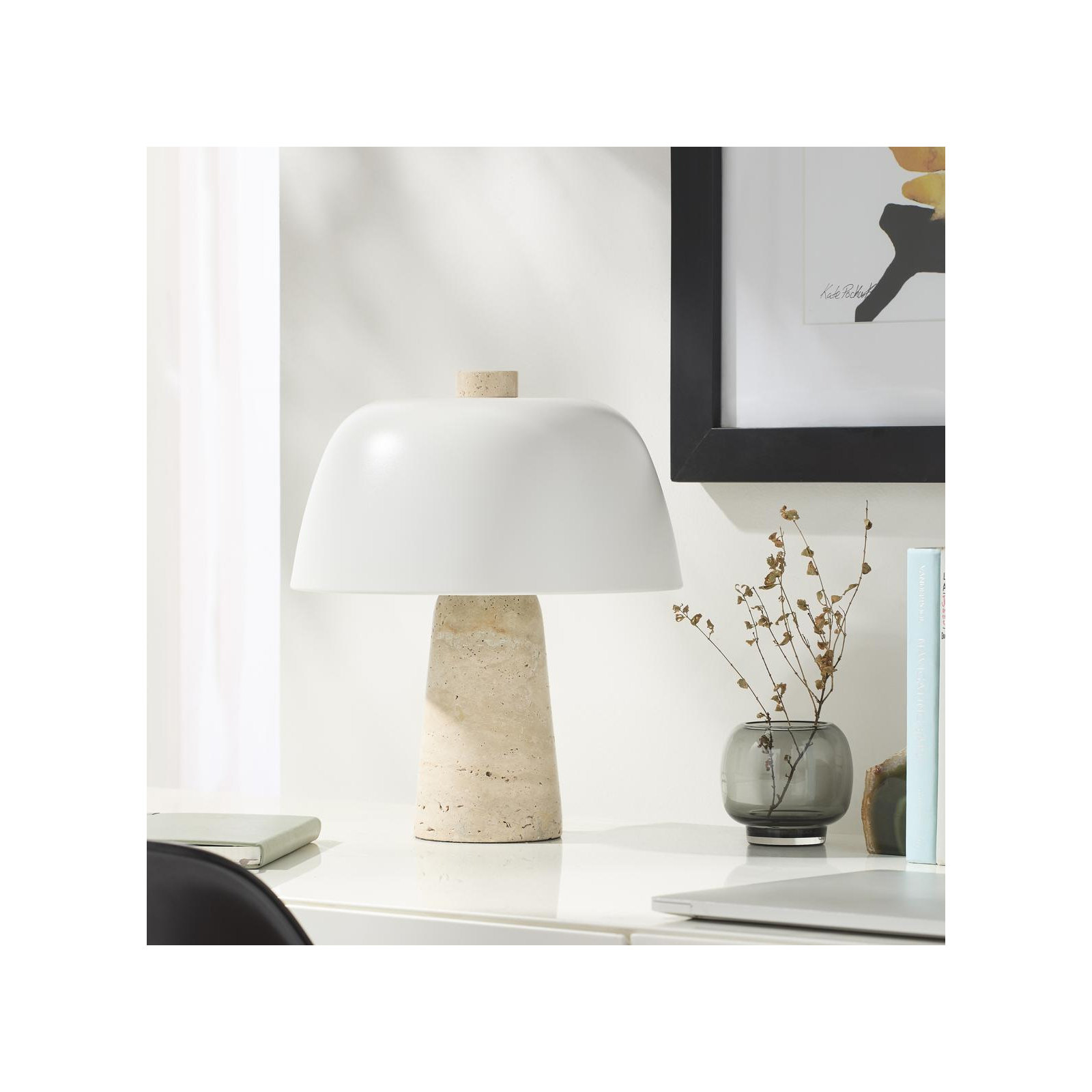 Maia Accent Table Lamp, 13.1" H x 11.4" W x 11.4" D, White