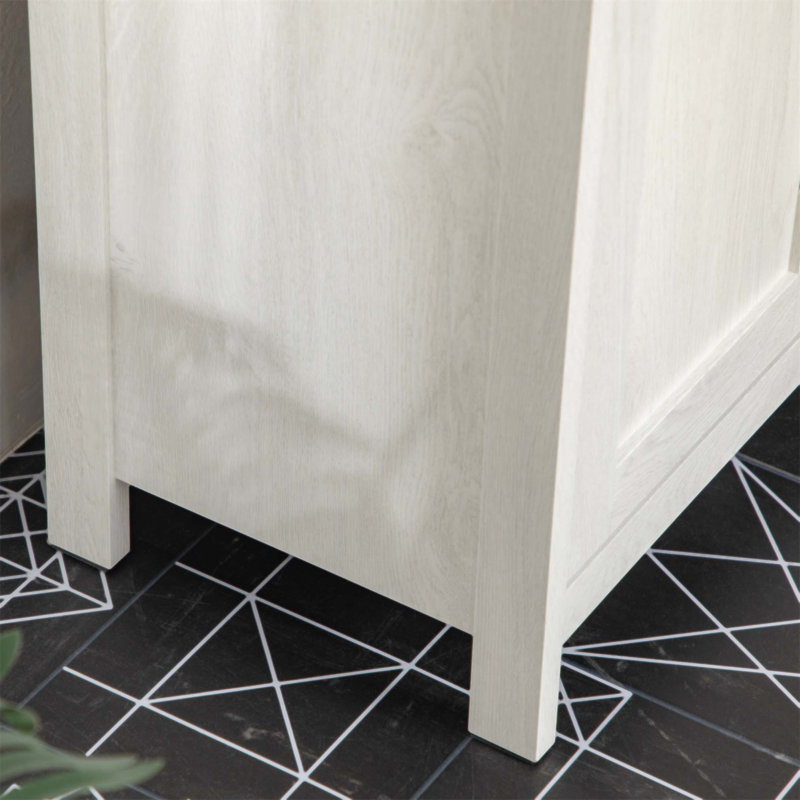 Armoire de lavabo de salle de bain durable avec tablette réglable et portes doubles, parfaite pour les environnements humides et le rangement supplémentaire
