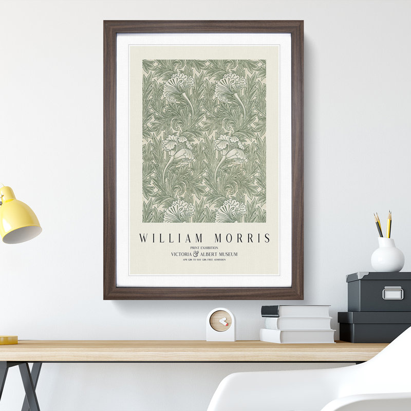 Tulips by William Morris - Picture Frame Painting, Walnut Framed, 65cm H x 48cm W x 2cm D