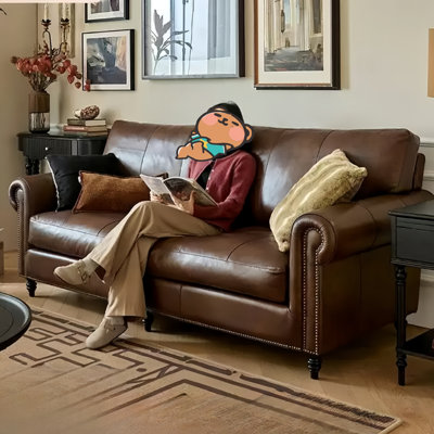 Retro Straight-layout Solid Wood Sofa