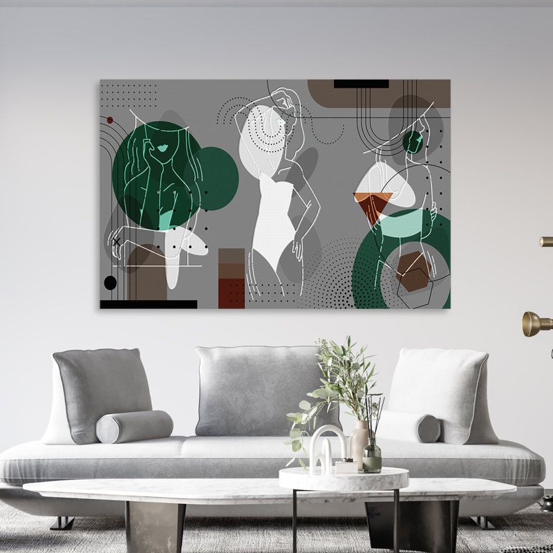 Boho Mesdames 609 - Impression sur toile tendue, H 12 po x l 18 po x P 1,5 po