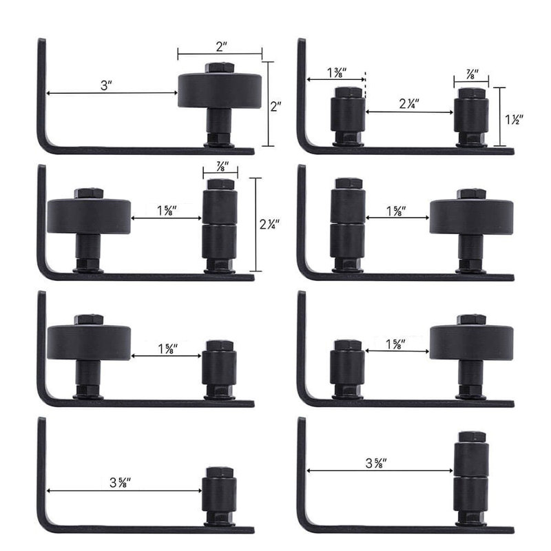 Wall Mount Heavy Duty Sliding Barn Door Floor Guide，8 Assemble Setup Options，Flush Design Bottom