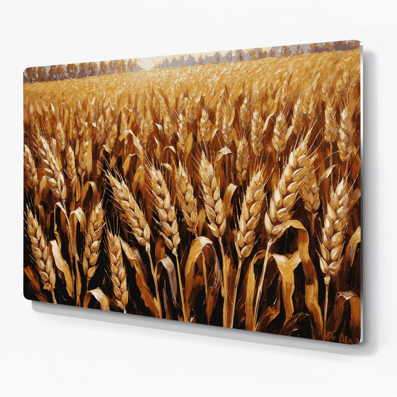 "Farm Wheat Sheaves", art mural en métal brun, H 11 po x l 14 po