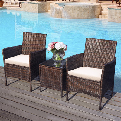 Najee 2 - Person Patio Dining Set with Rectangular Table , Cushions Included